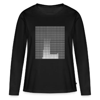 Lettre L, nom, la lettre L - T-shirt manches longues Premium bio Femme - noir - Devant - Julia (174cm)