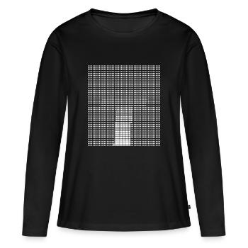 Lettre T - T-shirt manches longues Premium bio Femme - noir - Devant - Julia (174cm)