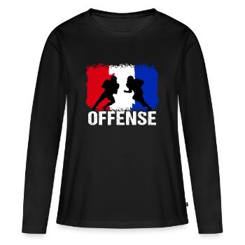 American Football Frankreich Offense - Frauen Premium Bio Langarmshirt - Schwarz - Vorne - Julia (174cm)