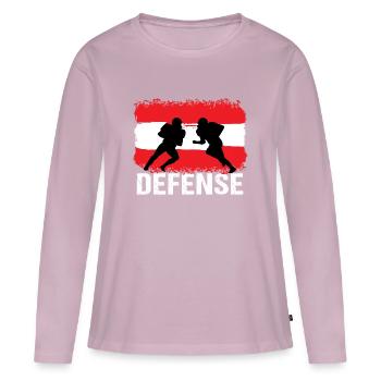 American Football Österreich Defense - Frauen Premium Bio Langarmshirt - Altrosa - Vorne - Julia (174cm)
