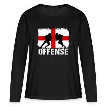 American Football England Offense - Frauen Premium Bio Langarmshirt - Schwarz - Vorne - Julia (174cm)