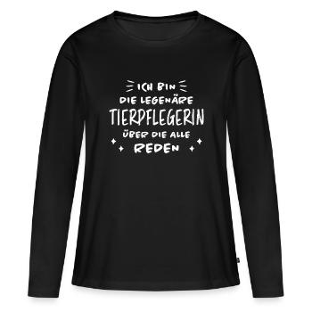 Tierpflegerin Lustig Spruch Tierpflegerin Geschenk - Frauen Premium Bio Langarmshirt - Schwarz - Vorne - Julia (174cm)