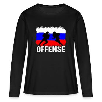 American Football Russland Offense - Frauen Premium Bio Langarmshirt - Schwarz - Vorne - Julia (174cm)