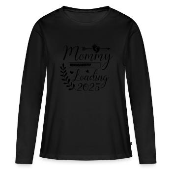 Maman 2025 chargement, je vais être 2025 Maman mignonne - T-shirt manches longues Premium bio Femme - noir - Devant - Julia (174cm)