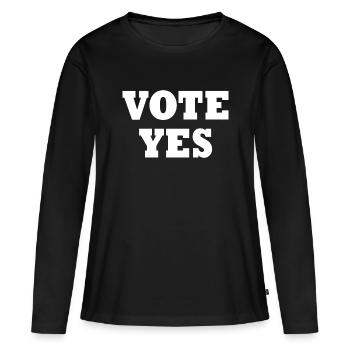 Vote yes - T-shirt manches longues Premium bio Femme - noir - Devant - Julia (174cm)