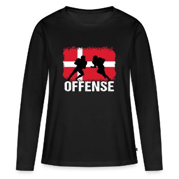 American Football Dänemark Offense - Frauen Premium Bio Langarmshirt - Schwarz - Vorne - Julia (174cm)
