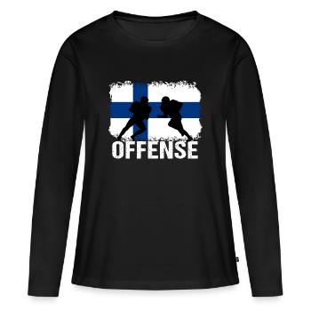 American Football Finnland Offense - Frauen Premium Bio Langarmshirt - Schwarz - Vorne - Julia (174cm)