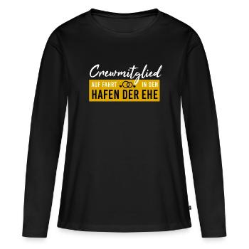 Crewmitglied Hafen Ehe JGA Junggesellenabschied - Frauen Premium Bio Langarmshirt - Schwarz - Vorne - Julia (174cm)