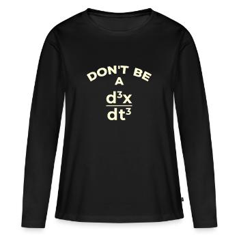 Drôle de prof de maths - T-shirt manches longues Premium bio Femme - noir - Devant - Julia (174cm)