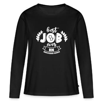 Infirmier - T-shirt manches longues Premium bio Femme - noir - Devant - Julia (174cm)
