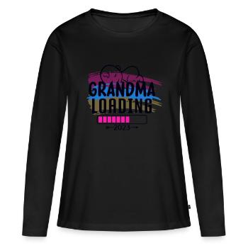 Werdende Oma, Oma loading 2023 Großmutter - Frauen Premium Bio Langarmshirt - Schwarz - Vorne - Julia (174cm)