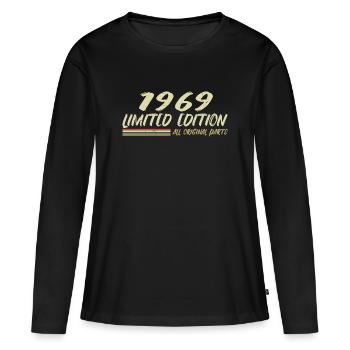 1969 Geburtstagsgeschenkidee 1969 - Frauen Premium Bio Langarmshirt - Schwarz - Vorne - Julia (174cm)