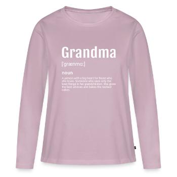 Grandma Definition - Women's Premium Organic Long Sleeve Shirt - dusky pink - Front - Julia (174cm)