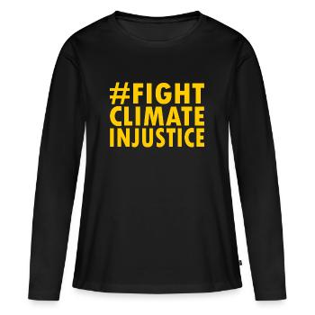 Fight climate injustice - T-shirt manches longues Premium bio Femme - noir - Devant - Julia (174cm)