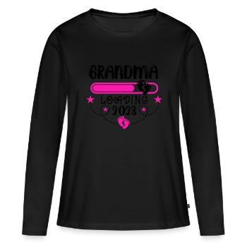 2023 Grand-mère, grand-mère à venir 2023, 2023 Grand-mère - T-shirt manches longues Premium bio Femme - noir - Devant - Julia (174cm)