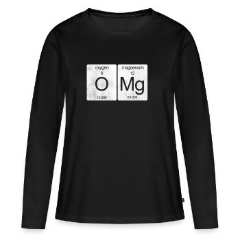 OMG table périodique - T-shirt manches longues Premium bio Femme - noir - Devant - Julia (174cm)