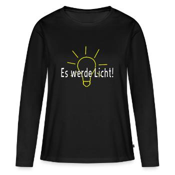 Que la lumière soit allumée! - T-shirt manches longues Premium bio Femme - noir - Devant - Julia (174cm)