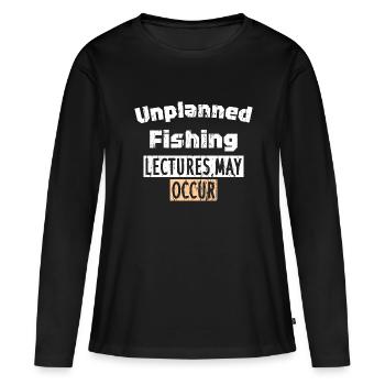 Des conférences sur la pêche non planifiées peuvent avoir lieu - T-shirt manches longues Premium bio Femme - noir - Devant - Julia (174cm)