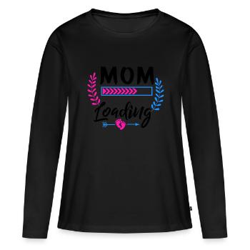 Werdende Mutter, Endlich werde ich ein Mama - Frauen Premium Bio Langarmshirt - Schwarz - Vorne - Julia (174cm)