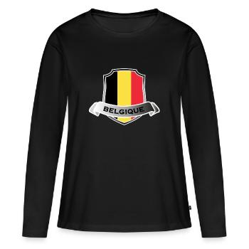 Belgique Belgium Belgium - Women's Premium Organic Long Sleeve Shirt - black - Front - Julia (174cm)