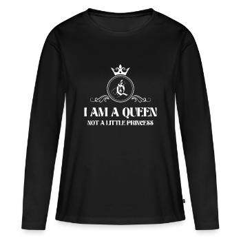 Ich bin eine Königin, keine kleine Prinzessin - Frauen Premium Bio Langarmshirt - Schwarz - Vorne - Julia (174cm)