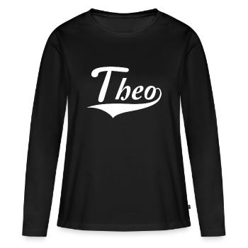 Theo - T-shirt manches longues Premium bio Femme - noir - Devant - Julia (174cm)