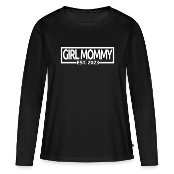 Girl Mommy Est. 2023 Baby Shower Schwangerschaft Enthüllung - Frauen Premium Bio Langarmshirt - Schwarz - Vorne - Julia (174cm)