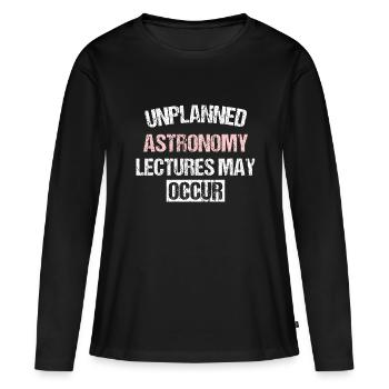 DES CONFÉRENCES D’ASTRONOMIE IMPRÉVUES PEUVENT AVOIR LIEU - T-shirt manches longues Premium bio Femme - noir - Devant - Julia (174cm)