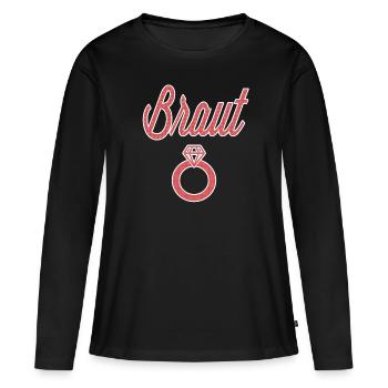Mariage Mariée Mariage Mariage Cadeau Drôle - T-shirt manches longues Premium bio Femme - noir - Devant - Julia (174cm)