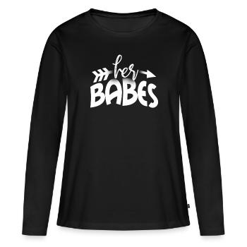 Her babes Junggesellinnenabschied - Frauen Premium Bio Langarmshirt - Schwarz - Vorne - Julia (174cm)