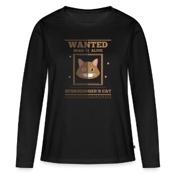 Schroedinger’s Cat I Funny Dead and Alive - T-shirt manches longues Premium bio Femme - noir - Devant - Julia (174cm)