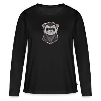 putois - T-shirt manches longues Premium bio Femme - noir - Devant - Julia (174cm)