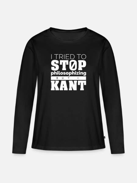 Philosophie Kant Shirt - Frauen Premium Bio Langarmshirt - Schwarz