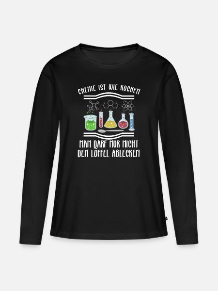 Chemie Lustiges Chemie ist wie Kochen Geschenk - Frauen Premium Bio Langarmshirt - Schwarz