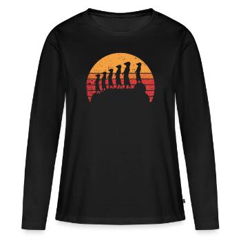 Suricate silhouette de suricate - T-shirt manches longues Premium bio Femme - noir - Devant - Julia (174cm)