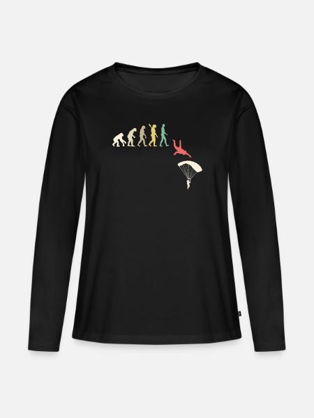 Skydive Evolution - Frauen Premium Bio Langarmshirt - Schwarz