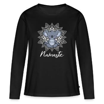 Yogi Namaste cadeau méditation yoga - T-shirt manches longues Premium bio Femme - noir - Devant - Julia (174cm)