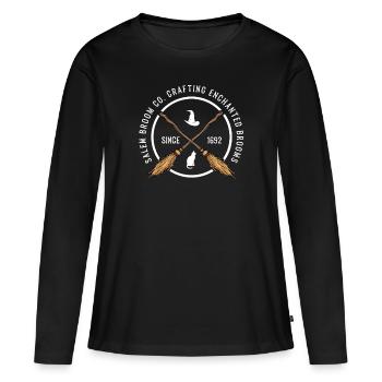 Salem Besen Fabrik Halloween Hexen Geschenk - Frauen Premium Bio Langarmshirt - Schwarz - Vorne - Julia (174cm)