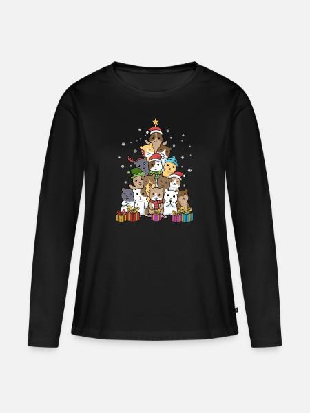 Guinea Pig Christmas Funny Guinea Pig - Women's Premium Organic Long Sleeve Shirt - black