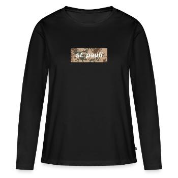 St. Pauli - Frauen Premium Bio Langarmshirt - Schwarz - Vorne - Julia (174cm)