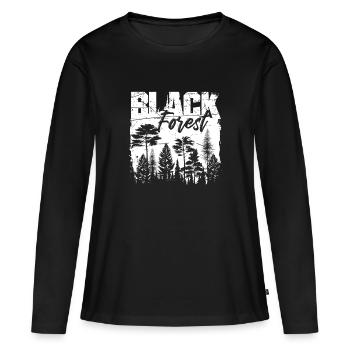 Forêt Noire Forêt Noire - T-shirt manches longues Premium bio Femme - noir - Devant - Julia (174cm)