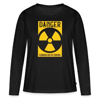 Adolescent - T-shirt manches longues Premium bio Femme - noir - Devant - Julia (174cm)