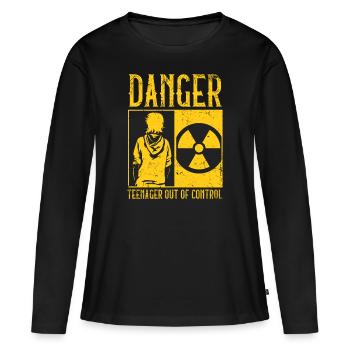 Adolescent - T-shirt manches longues Premium bio Femme - noir - Devant - Julia (174cm)