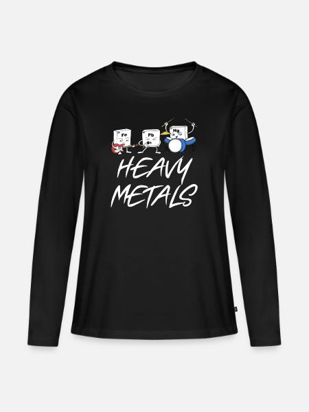 Heavy Metals - Frauen Premium Bio Langarmshirt - Schwarz