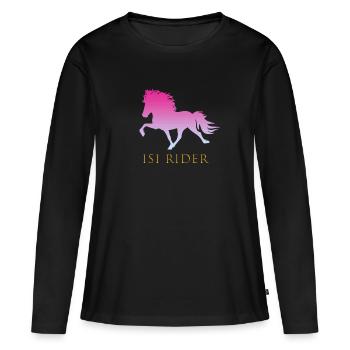 Islandpferd - Frauen Premium Bio Langarmshirt - Schwarz - Vorne - Julia (174cm)