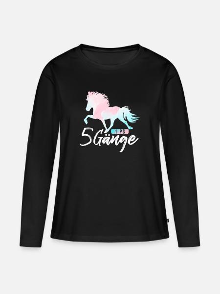 Islandpferd - Frauen Premium Bio Langarmshirt - Schwarz
