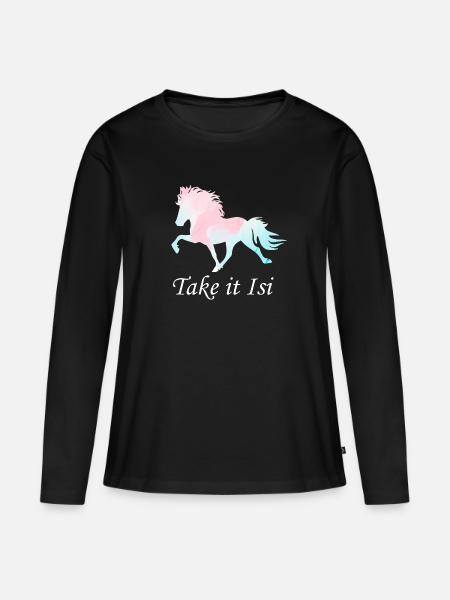 Islandpferd - Frauen Premium Bio Langarmshirt - Schwarz
