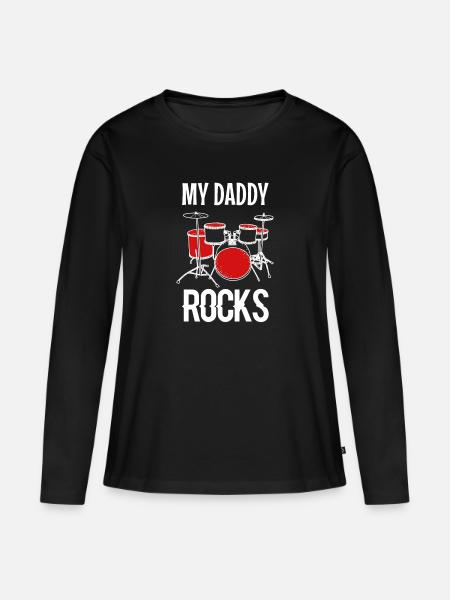 Drummer - Frauen Premium Bio Langarmshirt - Schwarz