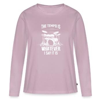 Drummer - Women's Premium Organic Long Sleeve Shirt - dusky pink - Front - Julia (174cm)