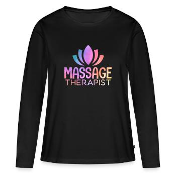Massage Therapist - T-shirt manches longues Premium bio Femme - noir - Devant - Julia (174cm)